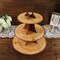 14 in Natural 3 Tier Cardboard Stand Wooden Print CUPCAKE DISPLAY Tower Party